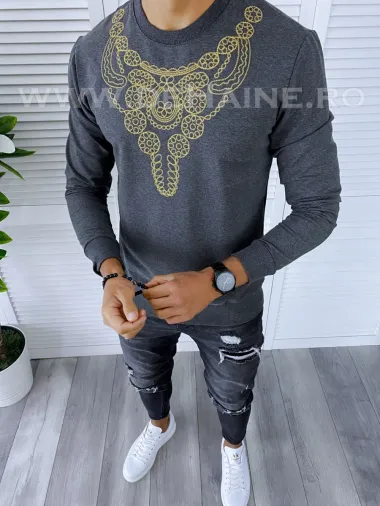 Bluza barbati gri slim fit 2557 89-1